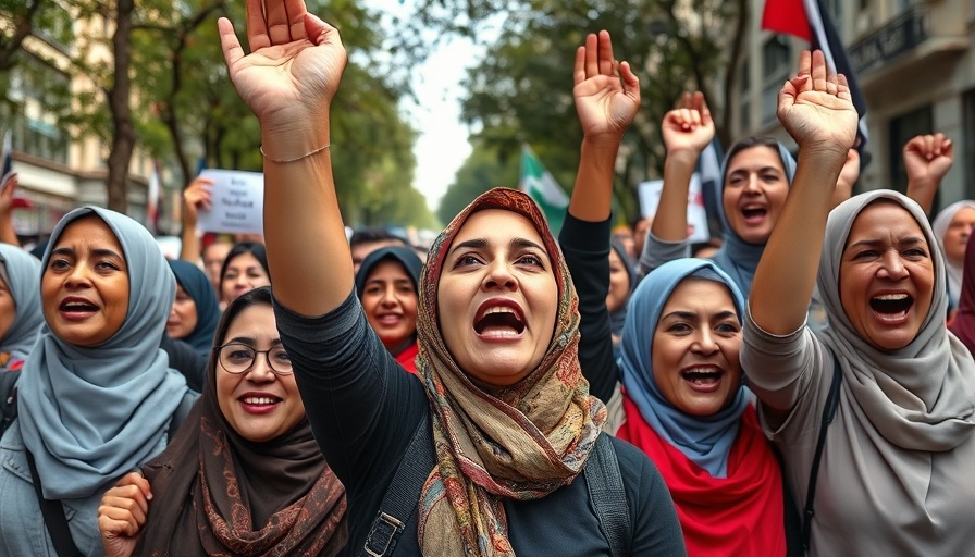 Women protesting energetically during Iran nuclear talks cease.
