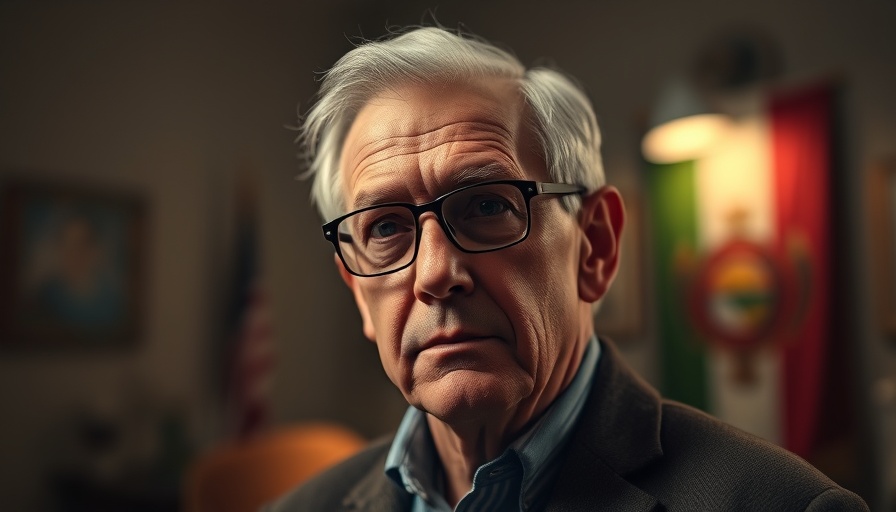 Thoughtful elderly man indoors, emphasizing peace talks