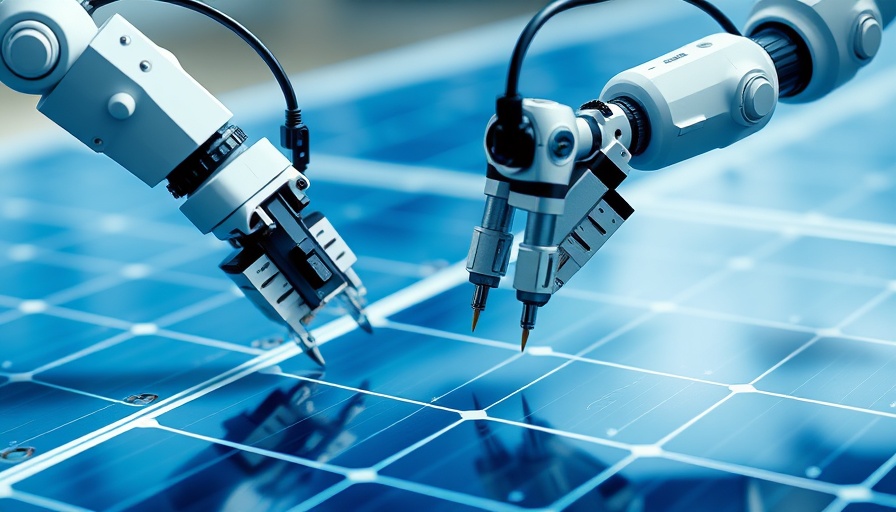 Robotic probe examines solar panels for new material properties.