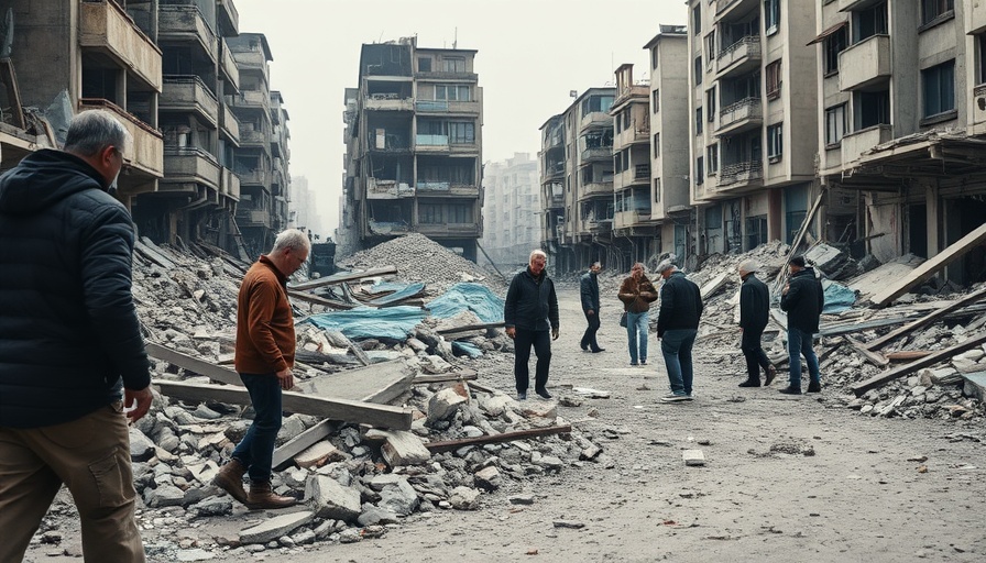 Inspection of debris at a destruction site related to a safety incident.
