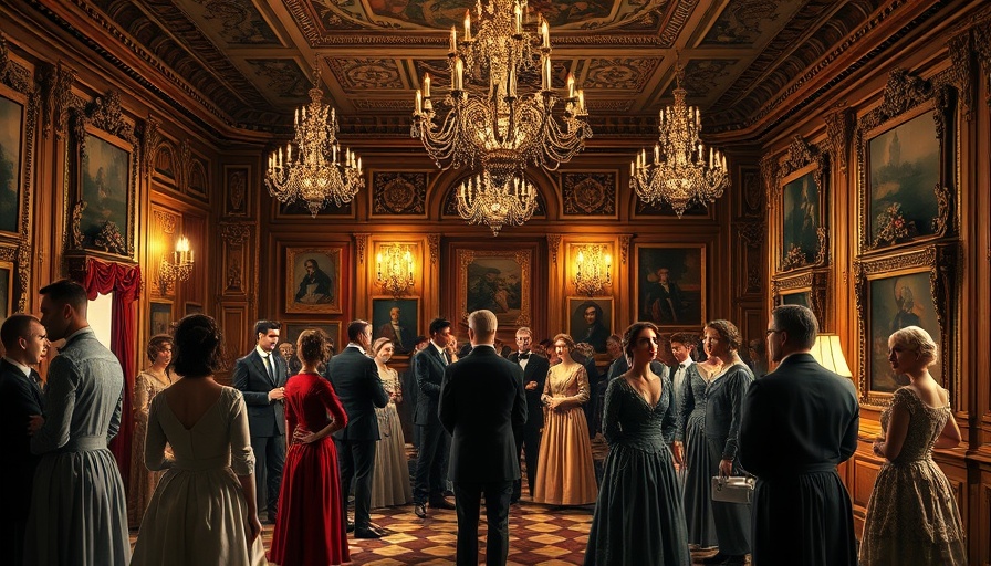 Elegant 19th-century gathering in an ornate ballroom, NYC History Timeline 19th Century.