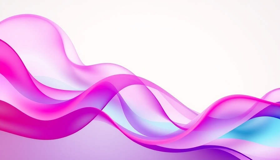 Colorful abstract waves flow dynamically over light background