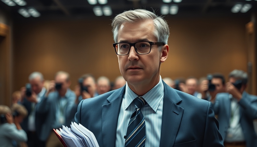 Man handling documents related to Epstein files in formal setting.