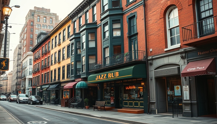 Historical rowhouses in urban street for Federal Rowhouse Preservation Project.