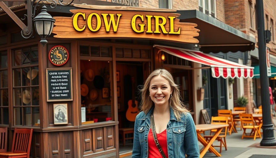 Cowgirl Cafe New York with decorated entrance and outdoor seating.