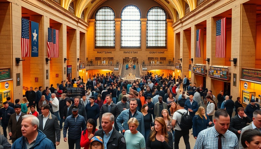 Crowds at Grand Central Terminal amid gas-like odor alert.