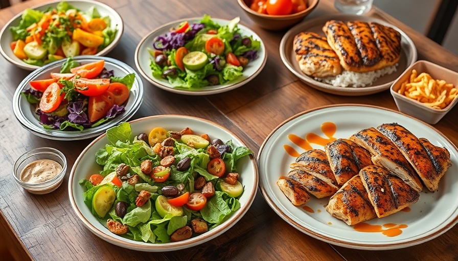 Convenient home mealtime solutions with vibrant dishes on a wooden table.