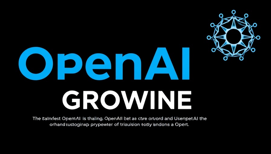 OpenAI revenue growth milestone showcased on black background.