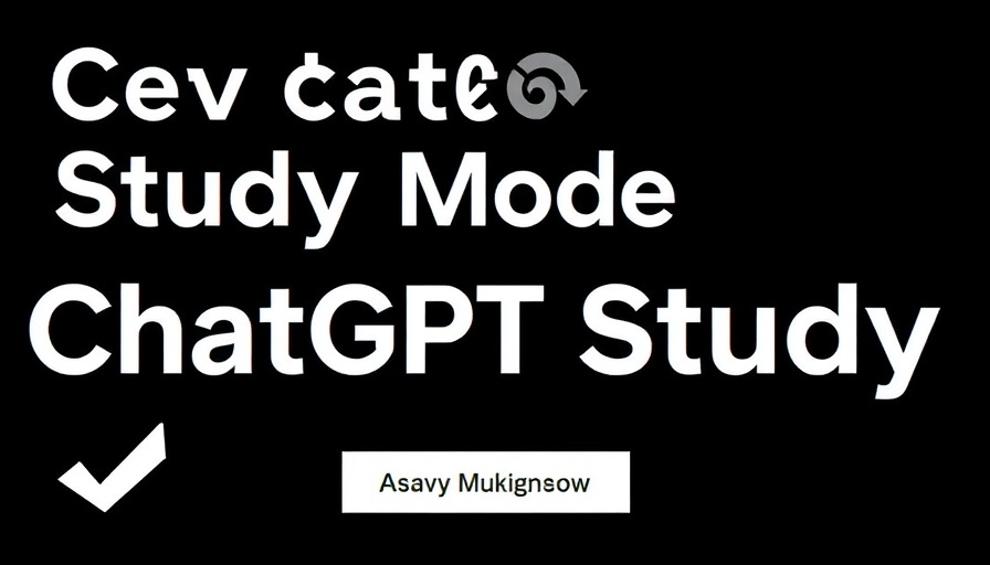 Minimalist graphic promoting ChatGPT Study Mode, bold text on black.