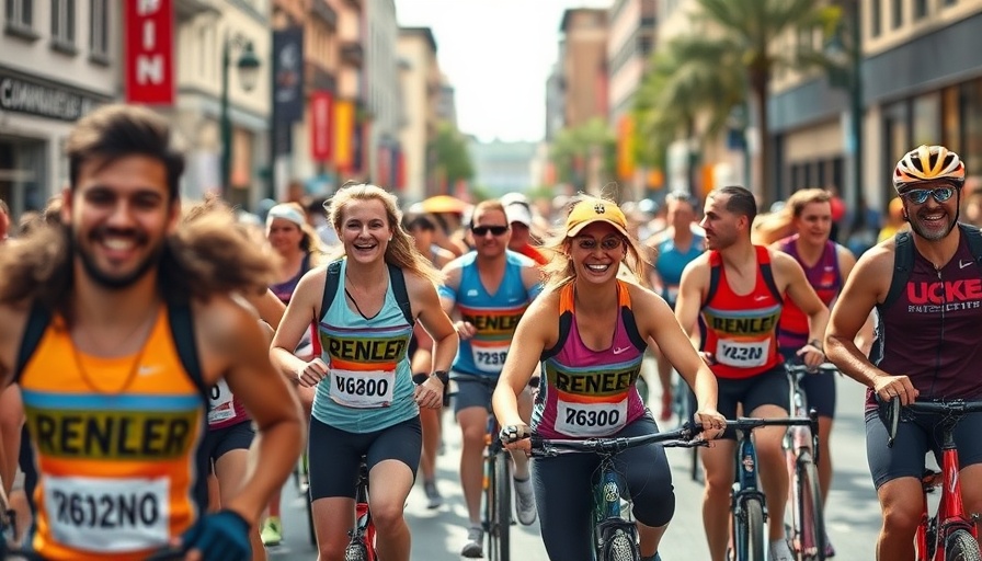 Manhattan Summer Streets 5K event with energetic runners and cyclist.