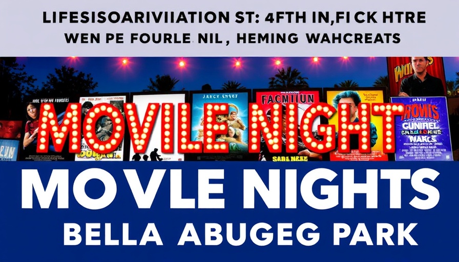 Chelsea Community Events banner for movie nights at Bella Abzug Park.