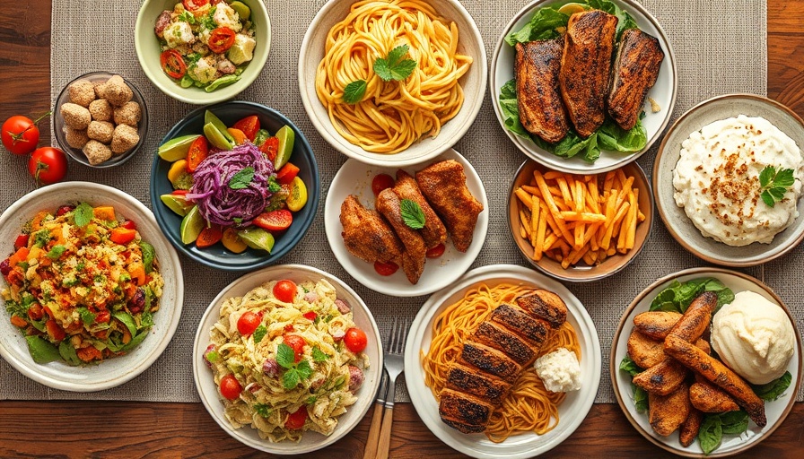 Feast & Fettle meal delivery dishes beautifully displayed on a table.