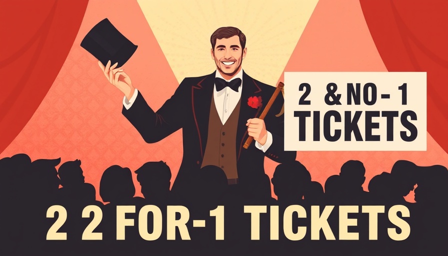 Broadway Week NYC poster with 2-for-1 tickets offer.