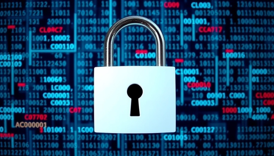 AI-generated code security visual with padlock and code.