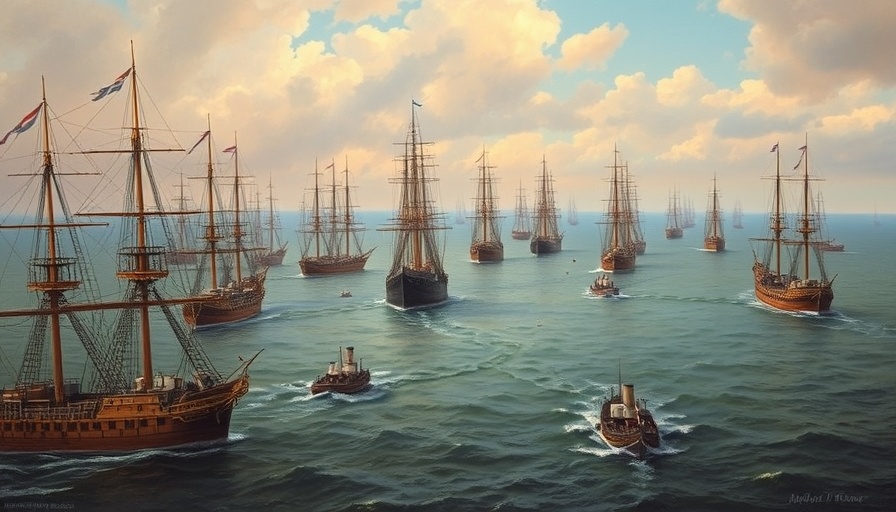 Historical naval fleet illustrating impact of occupation on local communities.