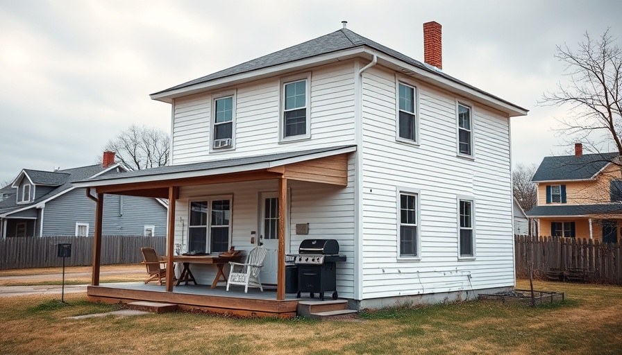 Residential white house in Pennsylvania with wooden porch.