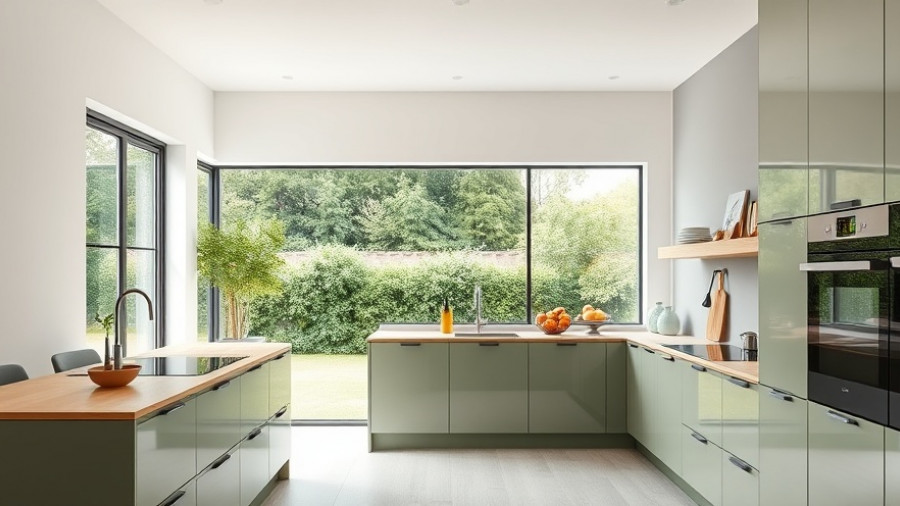 Barton Kitchen Garden Room Design with green cabinets and large window
