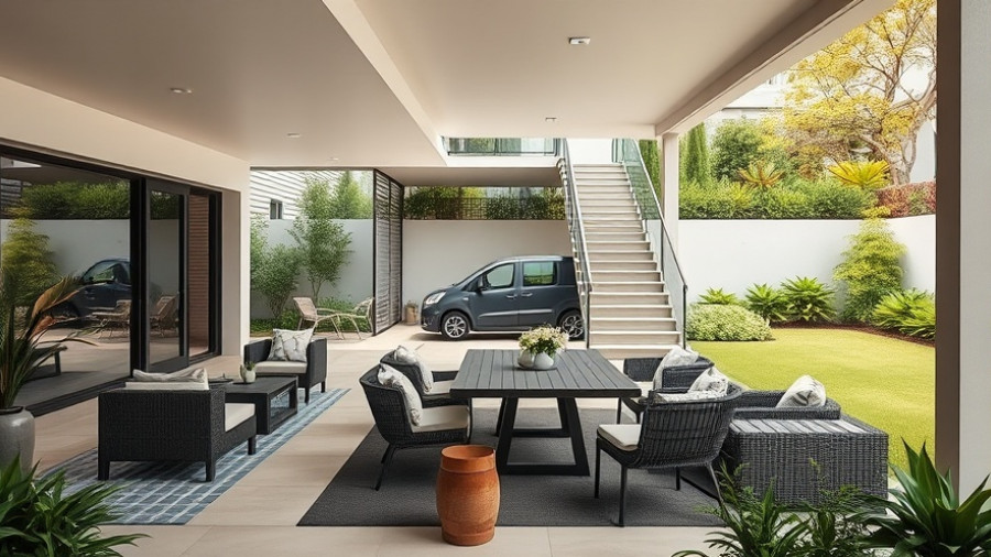 Trendy patio design showcasing new outdoor spaces trends 2025.