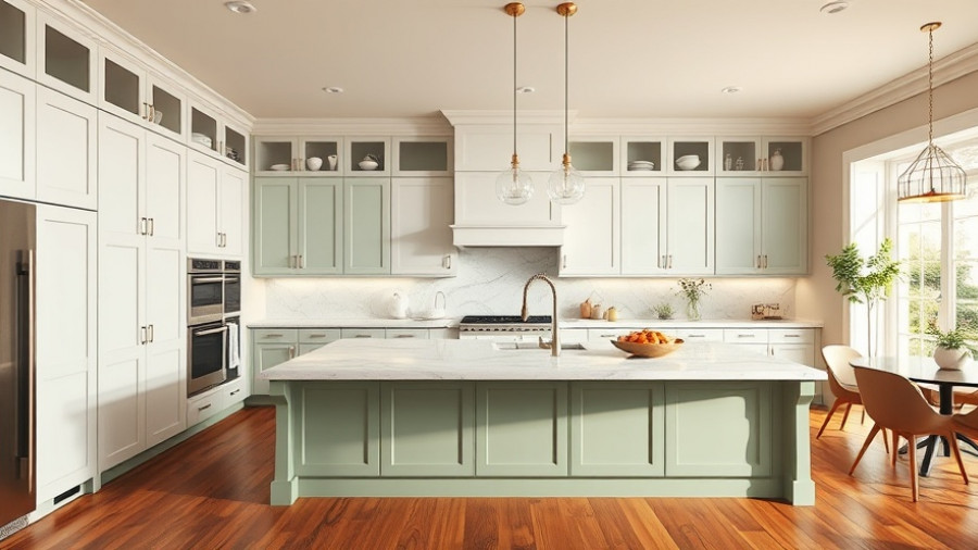 Modern kitchen with elegant cabinetry and storage features.