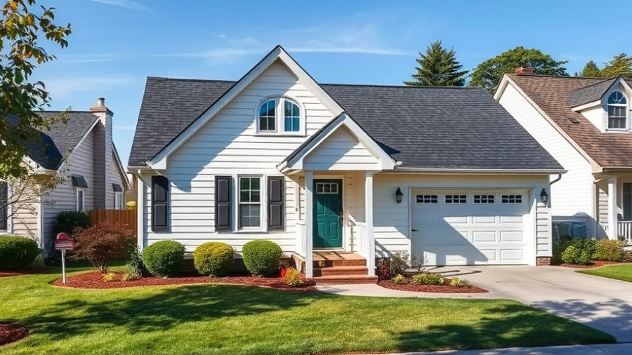 Charming suburban home with a white facade and landscaped garden, Popular Home Exteriors 2024.