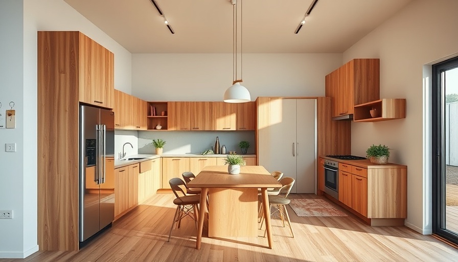 Compact kitchen remodel with wooden cabinets and dining area