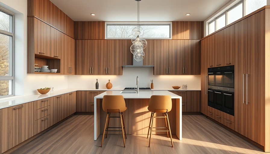Spacious, well-functioning home kitchen with island and wooden decor.