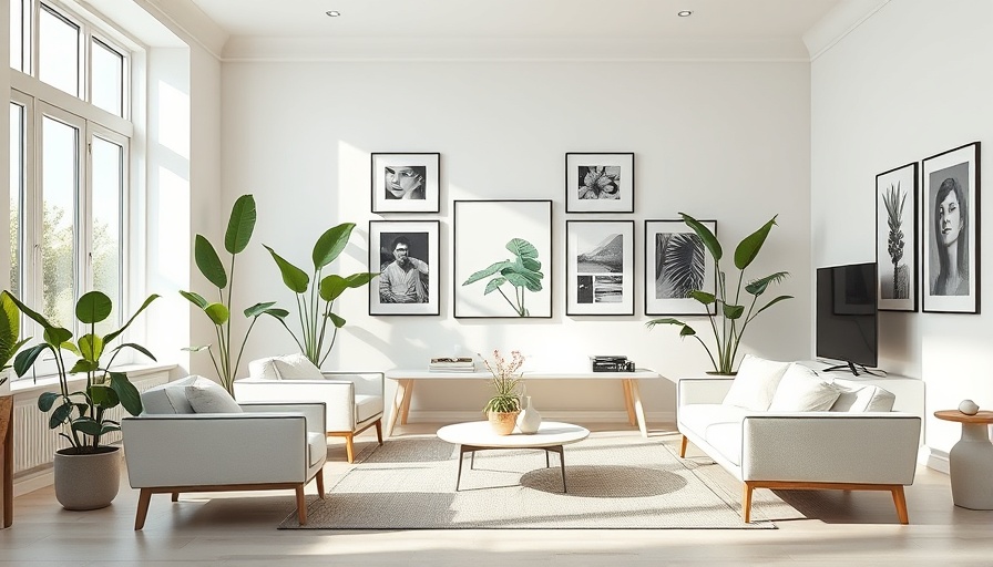 Modern living room showcasing soft brutalism in home design.