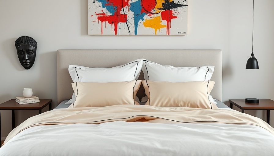 Modern bedroom with best percale sheets 2025 and vibrant decor.