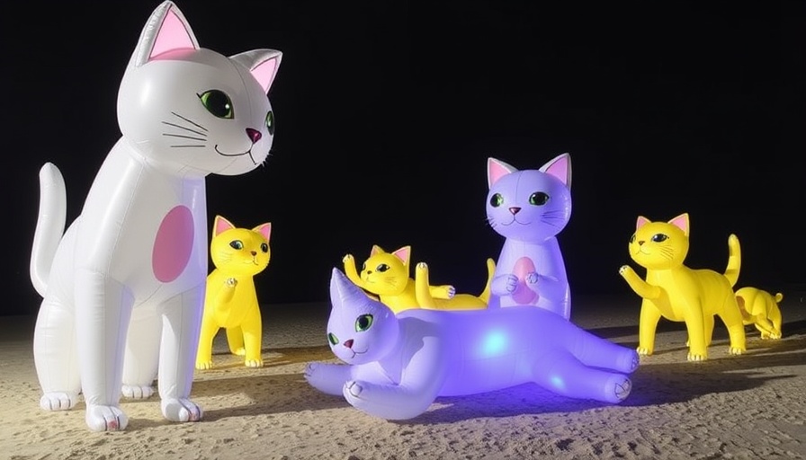 Nelly Ben Hayoun-Stépanian creates "cosmic playground" with inflatable cats