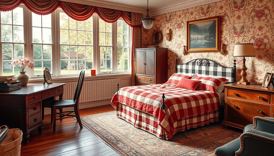 Cozy vintage bedroom with checkered trundle bed and red bedding, Best Trundle Beds 2025.