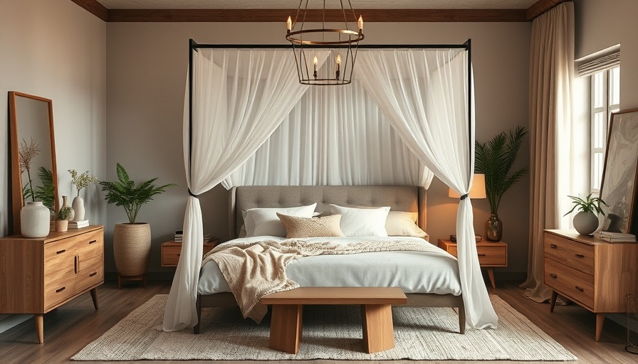 Stylish bedroom design trends with a cozy canopy bed and natural decor.