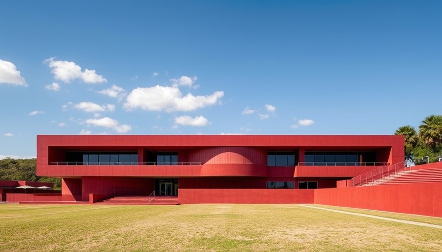 Sordo Madaleno Arquitectos utilises red concrete for Atlas FC academy in Mexico