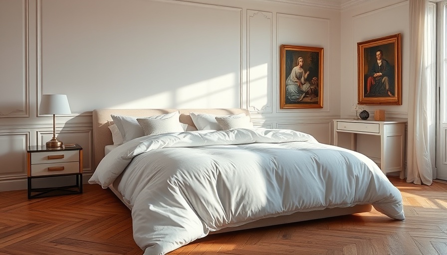 Elegant bedroom with affordable luxury bedding in serene setting.