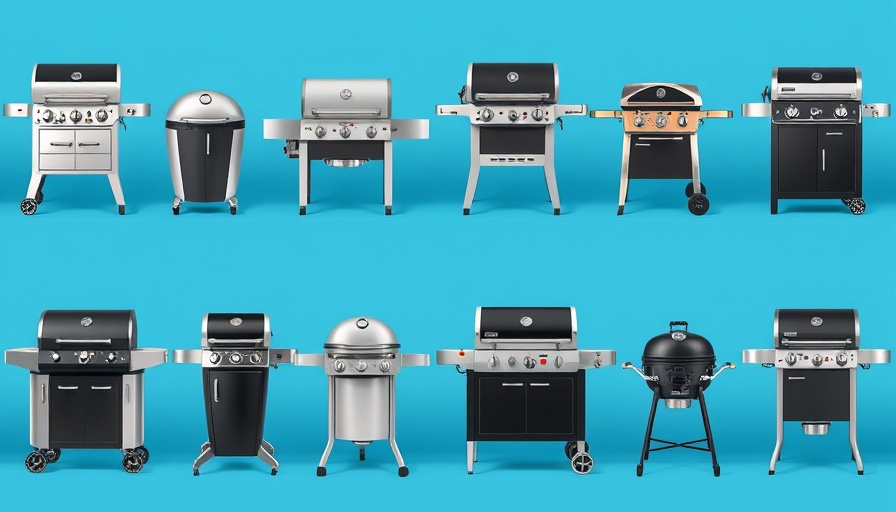 Modern grills for design enthusiasts on blue backdrop.
