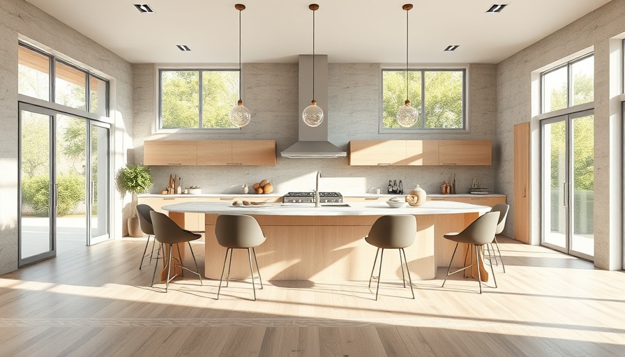 Modern kitchen with island design ideas featuring elegant chairs and lighting.