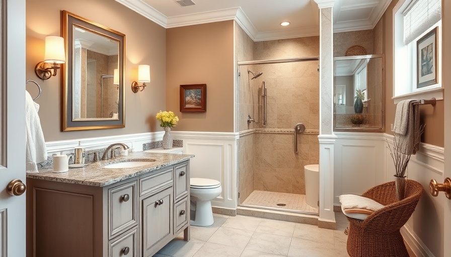 Classic bathroom design for aging in place with elegant details.