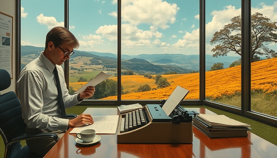 Creative collage merging interior design office and nature landscape, Interior Design Interview Tips.