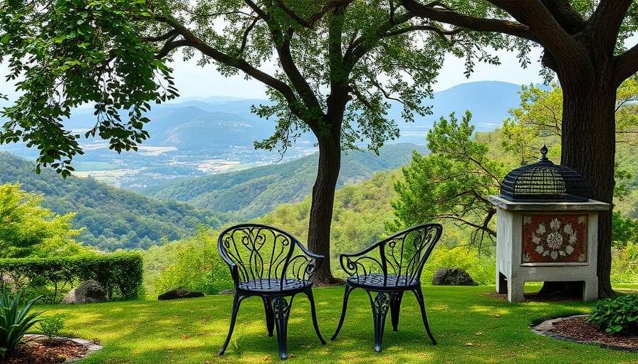 Serene memorial garden idea with scenic valley view.