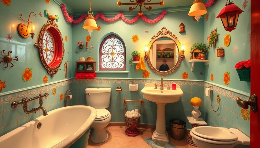 Whimsical and colorful magical bathroom design for kids.