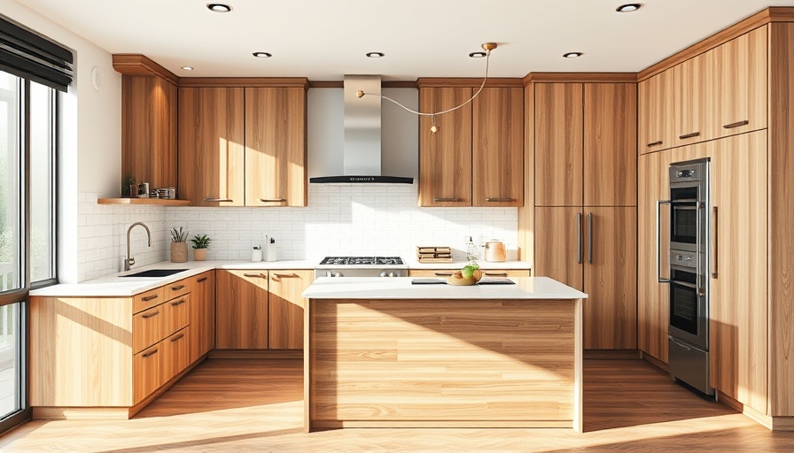 Modern kitchen design mixing materials with wooden and sleek elements.