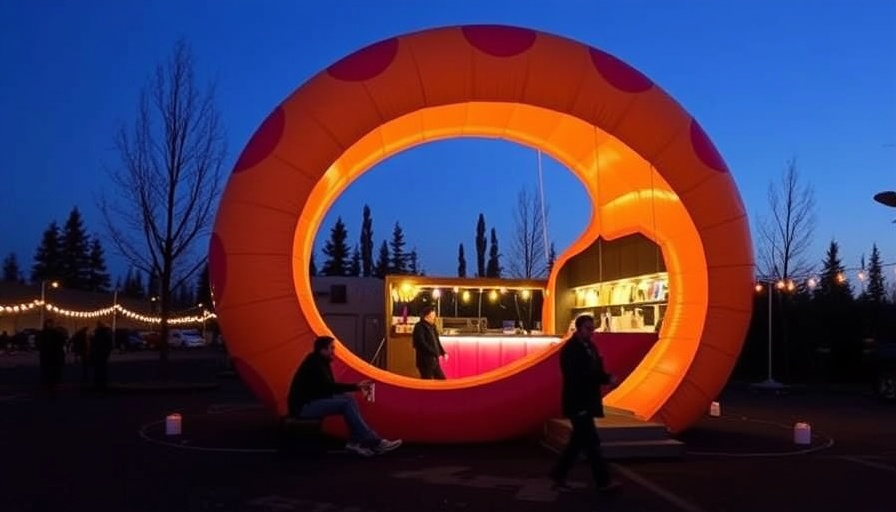 Pearce+ creates doughnut-shaped inflatable pop-up restaurant in Canada