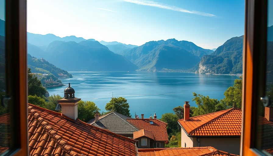 Lake Como Airbnbs with stunning lake view through open window.