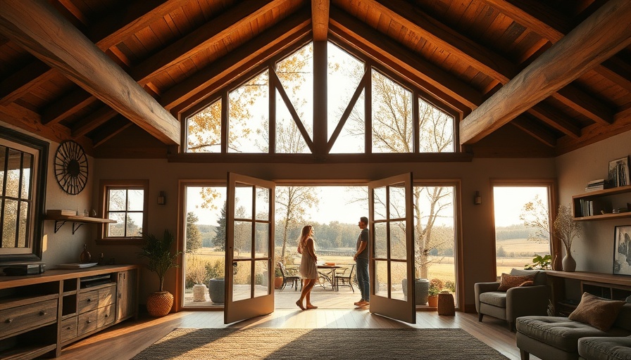 Rustic modern home in Carmel Pebble Beach with open patio doors.