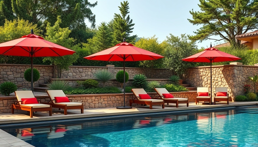 Elegant poolside with lounge chairs for enhancing swimming pool.