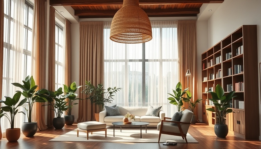 Eames House living room with mid-century design and natural light.