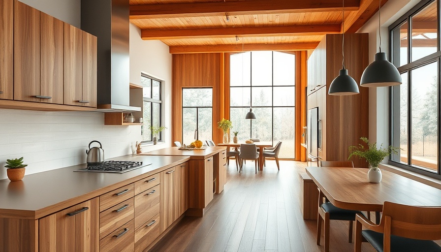 Modern kitchen transformation with wooden cabinetry and open layout.