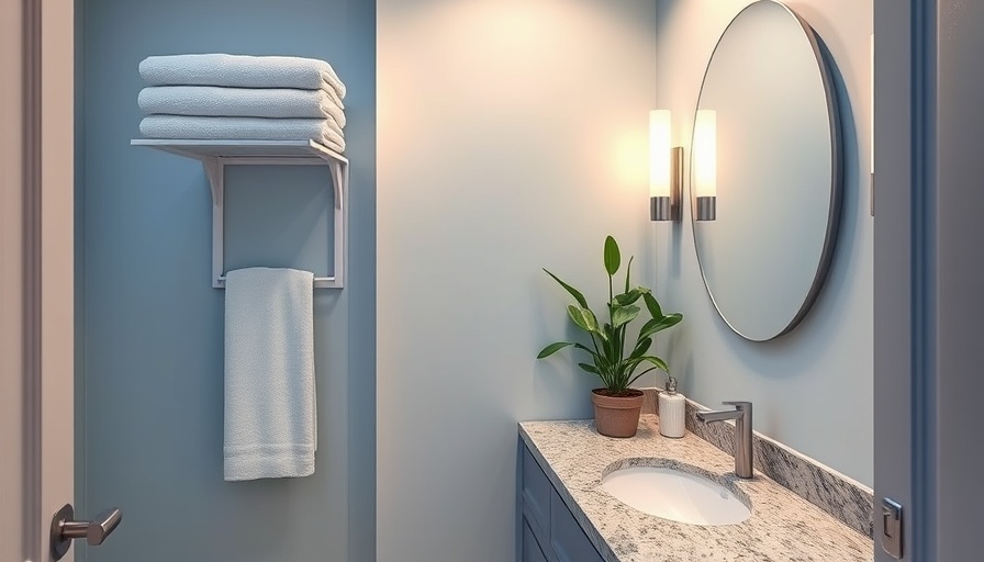 Cramped bathroom transformation with modern design and warm lighting.
