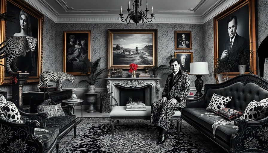 Maximalist home design with vintage decor and artwork.
