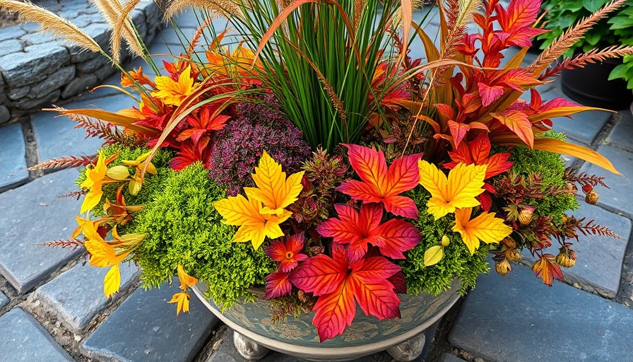 Autumn container garden with colorful foliage and grasses, refresh summer container gardens for fall.