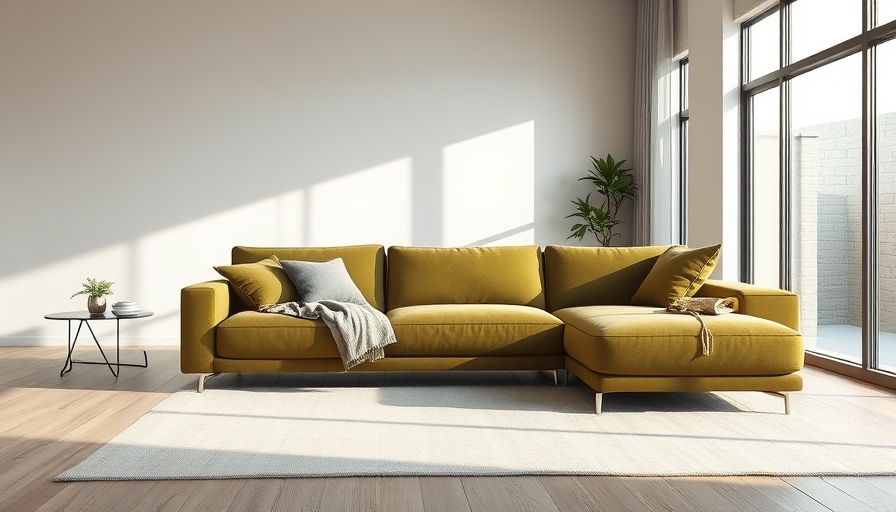 Smooth olive green modular sofa in a minimalist living space.